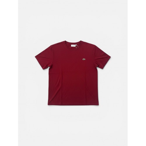 Lacoste Μπορντό Ανδρικό T-Shirt με Κεντημένο Κροκόδειλο